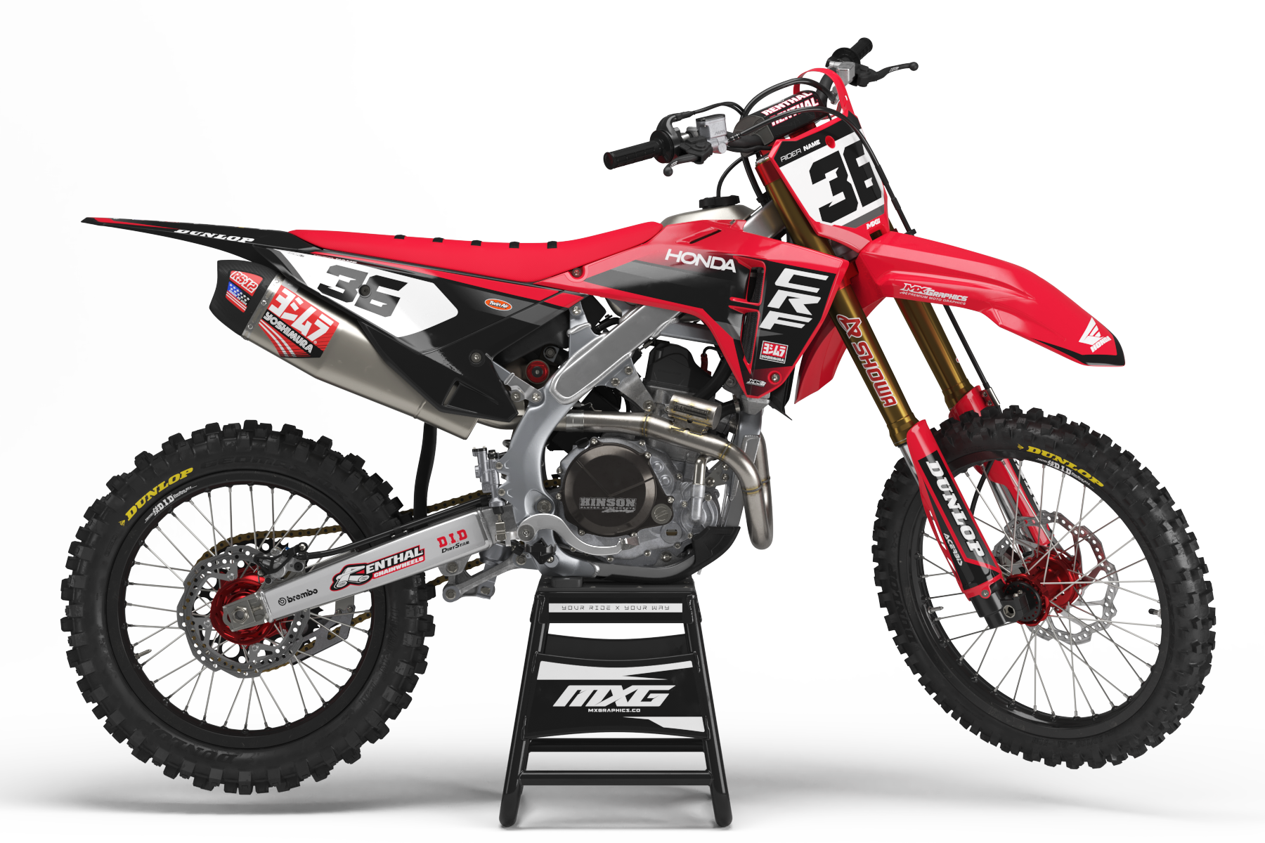 Supertech Black Graphic Kit for Honda's – MX Graphics