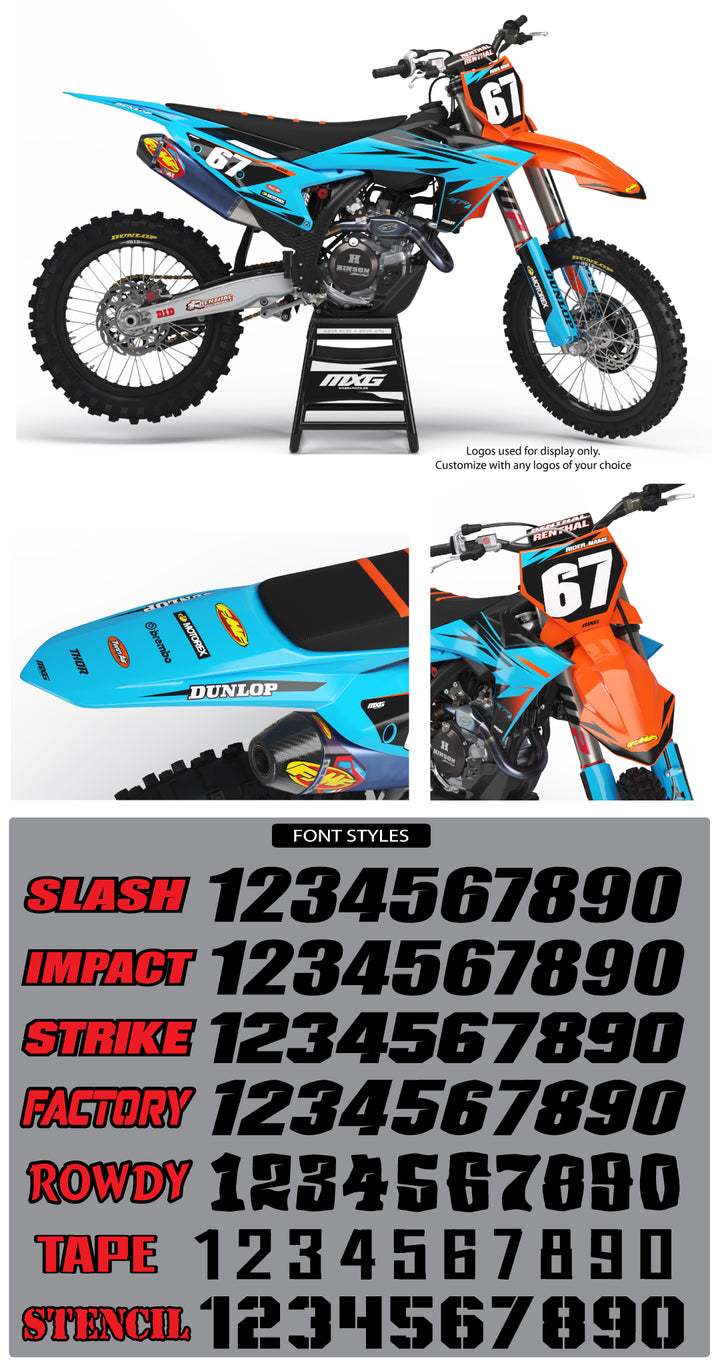 Factory 24 Cyan Graphic Kit for KTM
