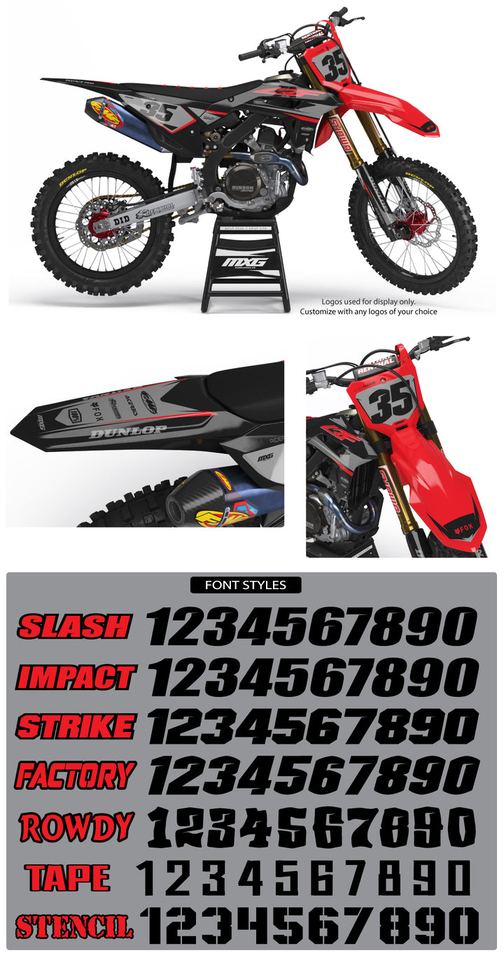 MX13 Black Graphic Kit for Honda's