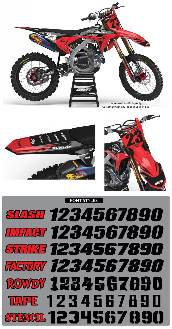 MX28 Red Graphic Kit for Honda's