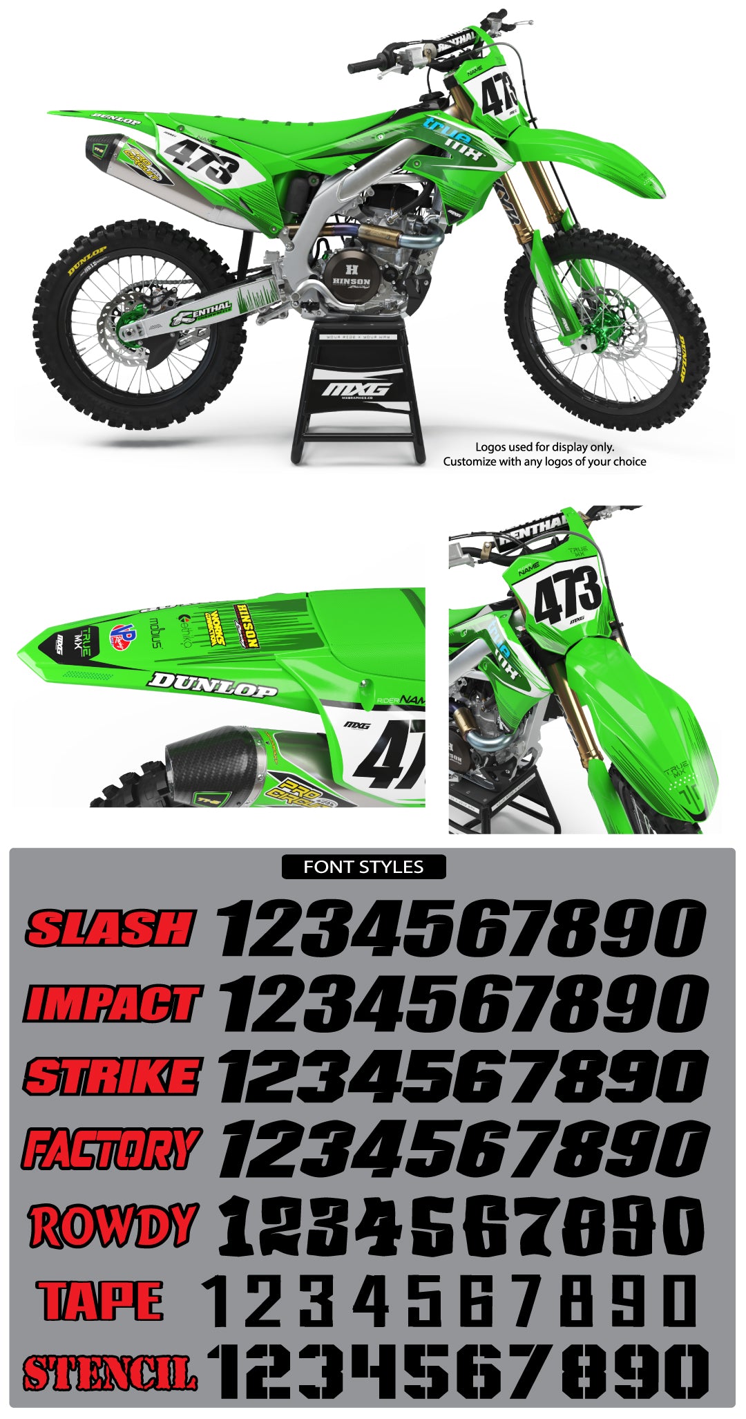 Kawasaki True MX Trilogy Graphic Kit