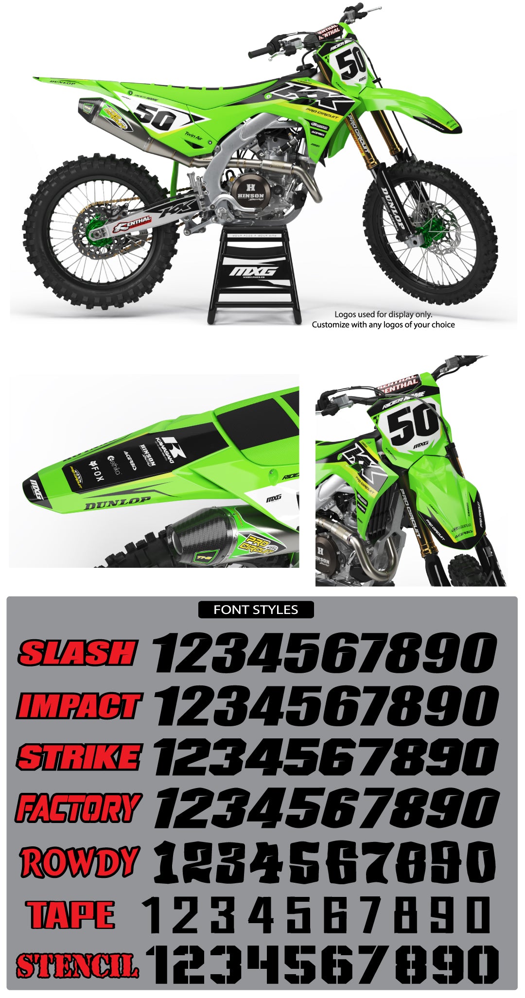 Kawasaki Race Graphic Kit – MX Graphics