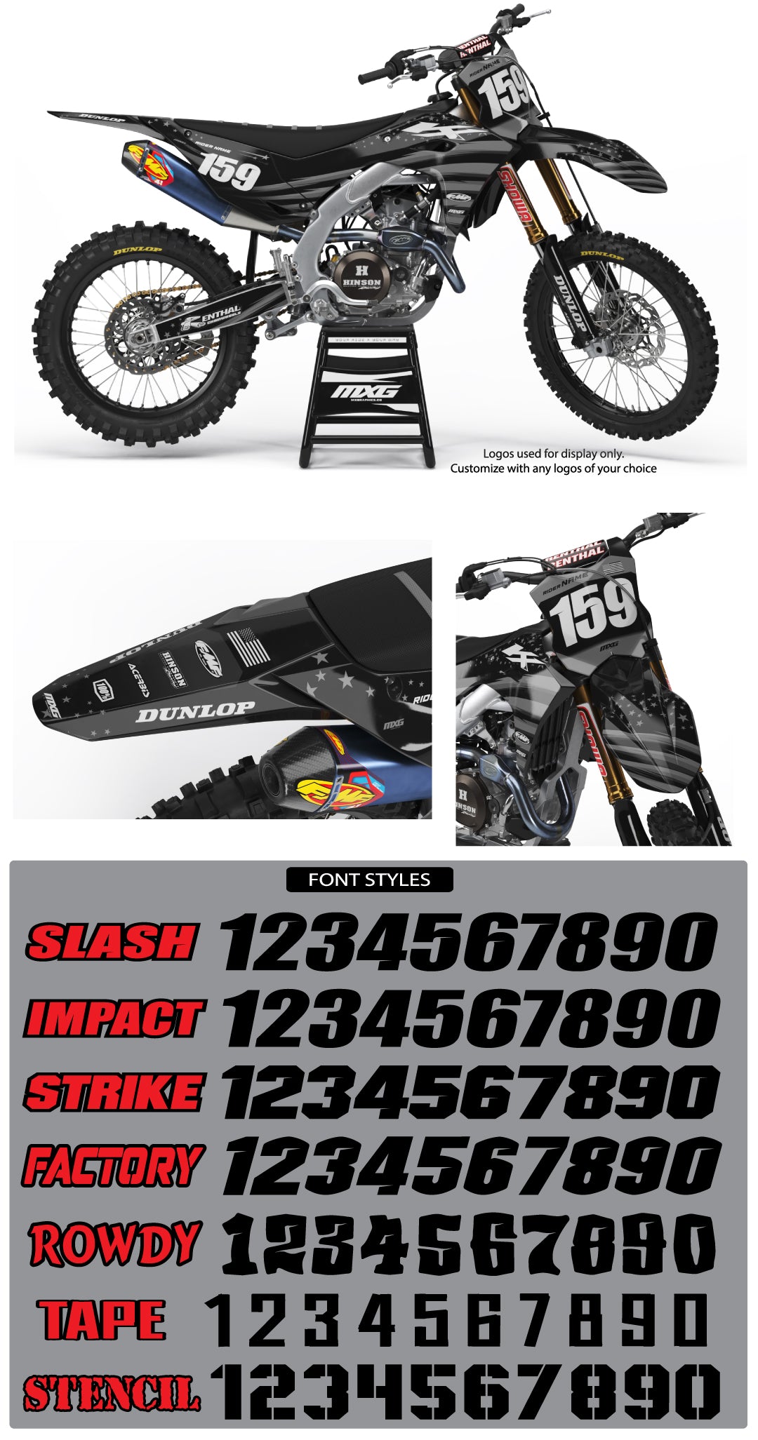 Kawasaki USA Grey Graphic Kit