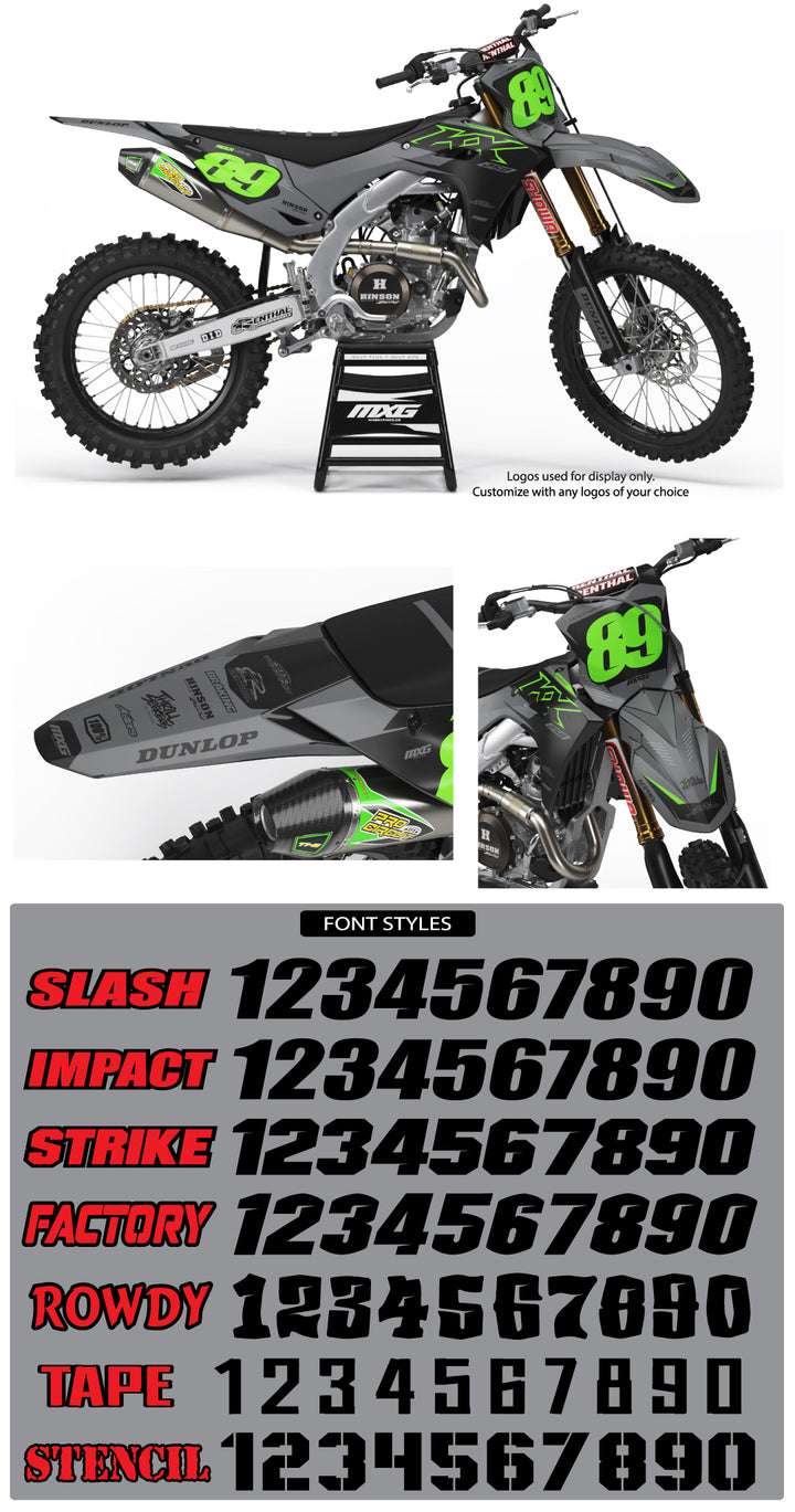 Kawasaki Works Grey Graphic Kit