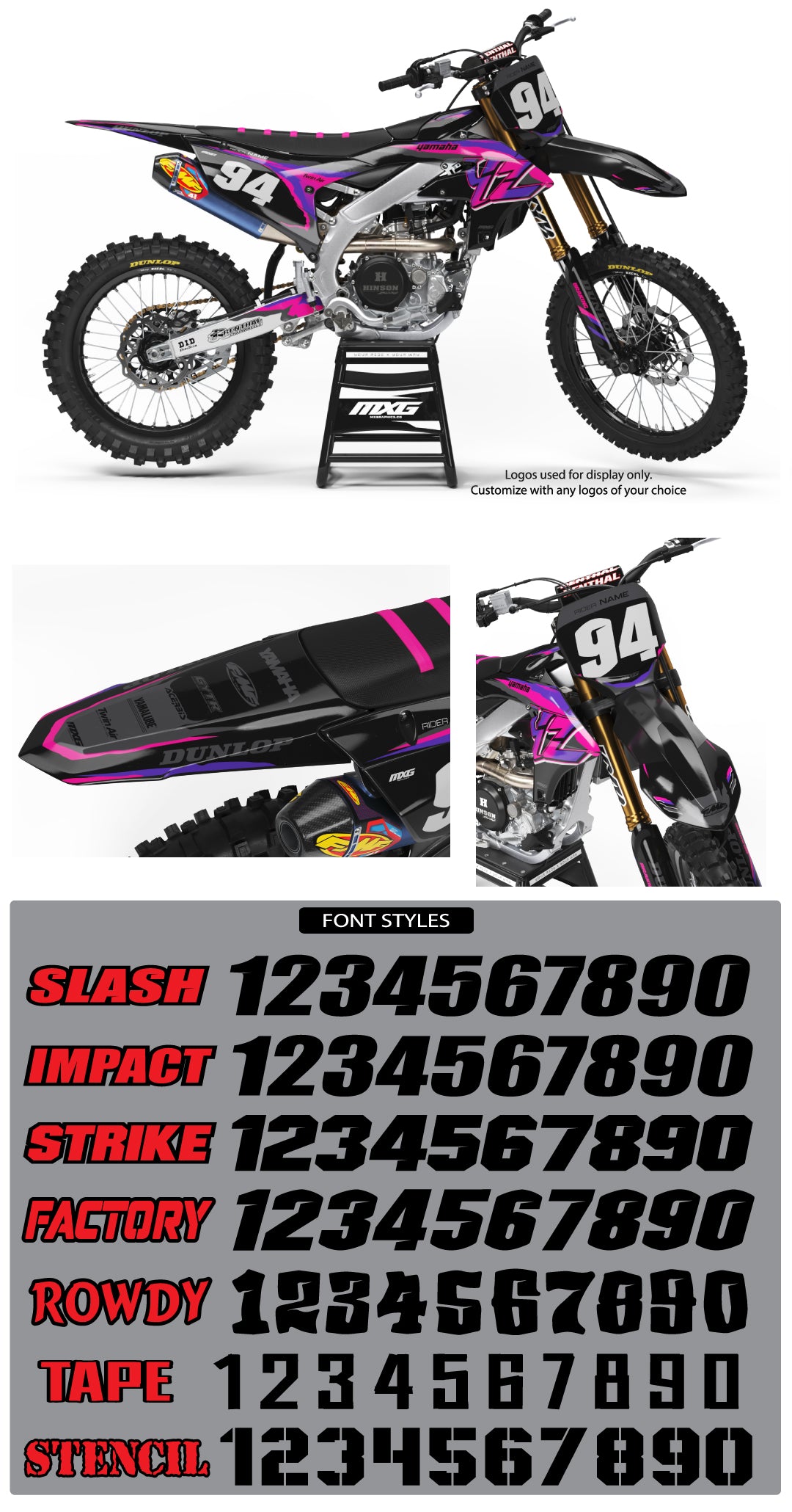 Yamaha Retro 93 V2 Black Graphic Kit