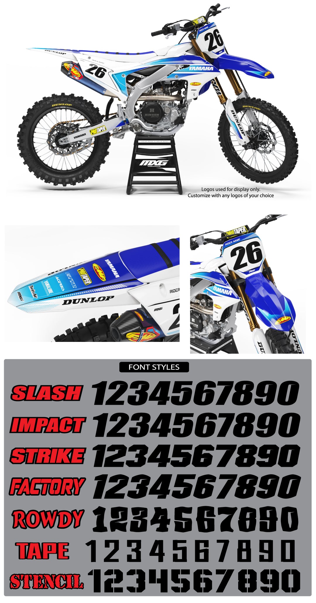 Yamaha MX36 White Graphic Kit