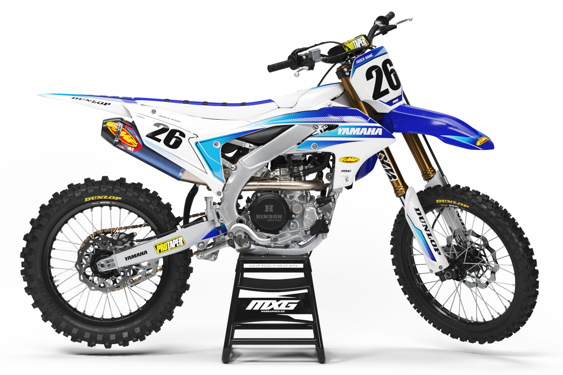 Yamaha MX36 White Graphic Kit – MX Graphics