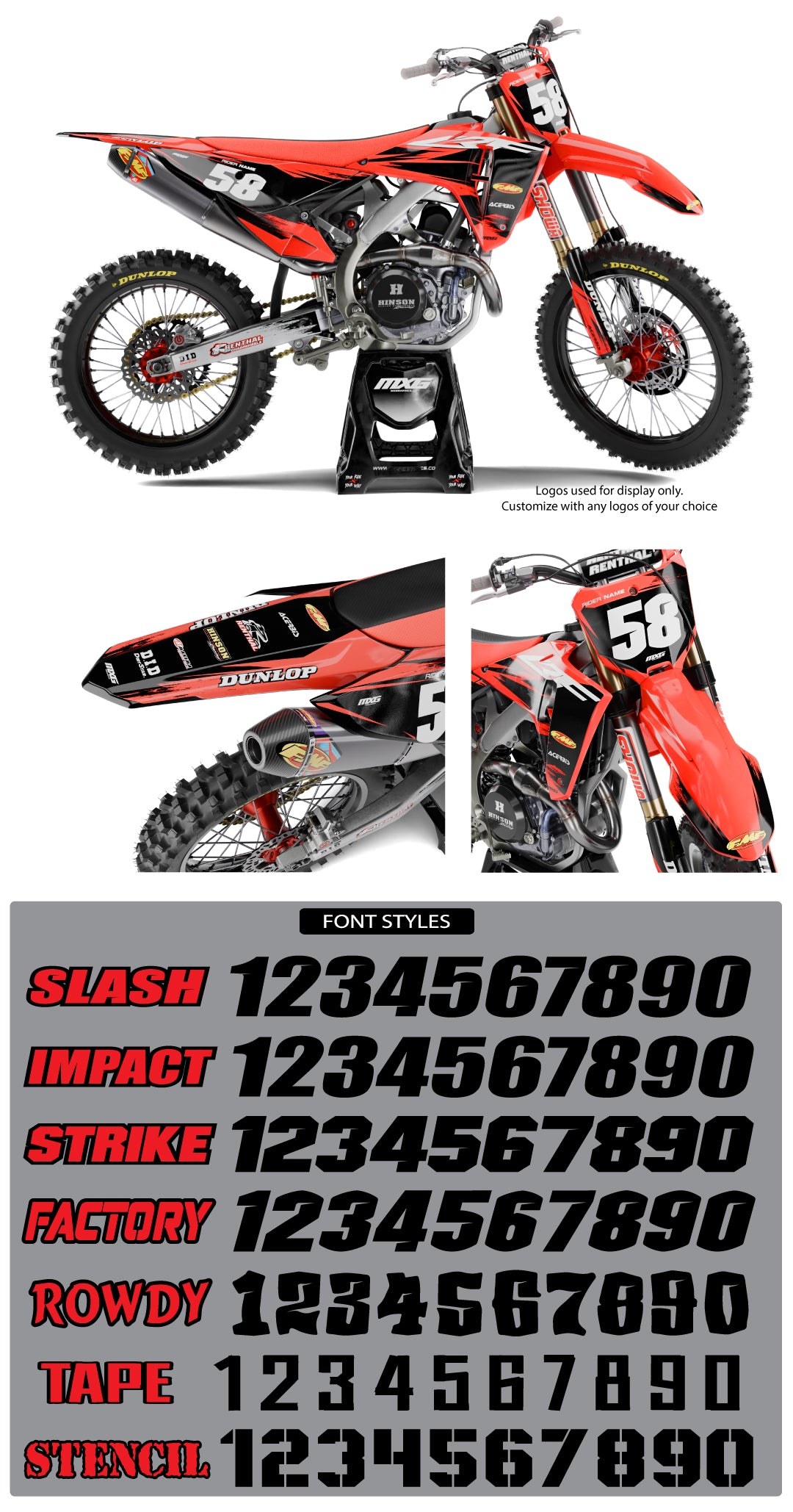 MX22 Graphic Kit for Honda's