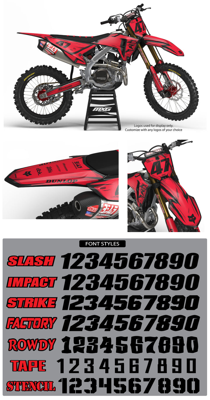 Scribble Red Graphic Kit for Honda's