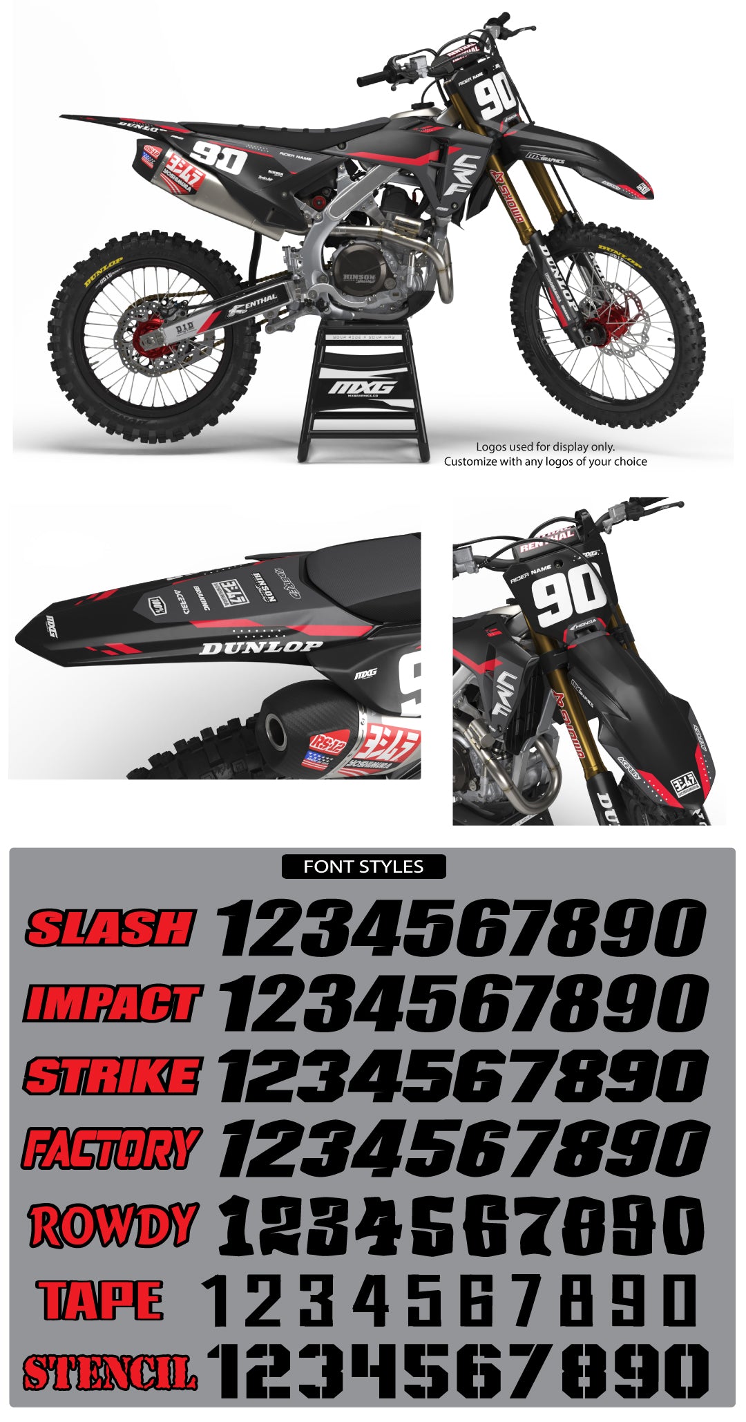 Vital Black Graphic Kit for Honda's