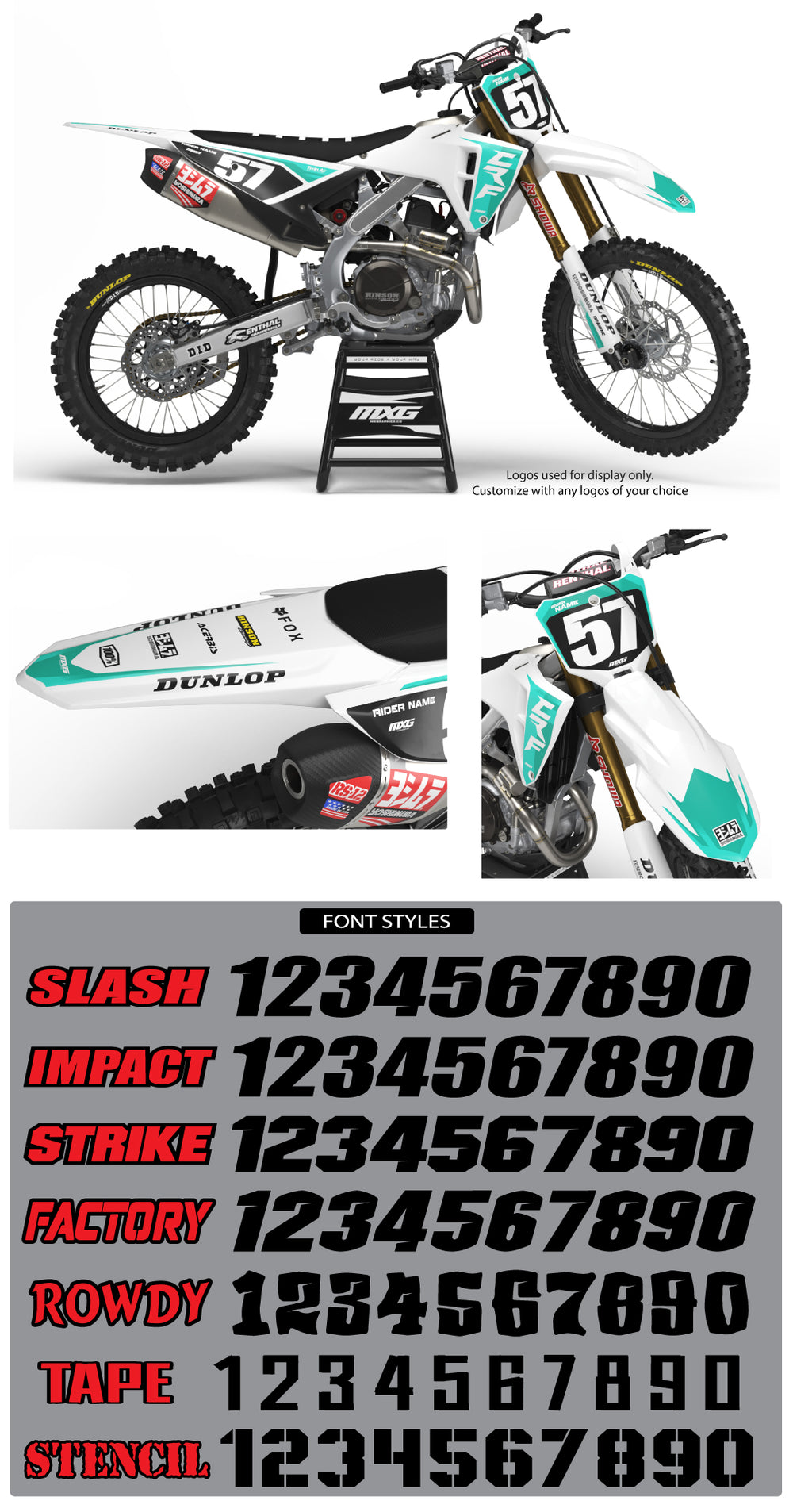 White Graphics Kit Works White Graphic Kit for Honda's – MX Graphics