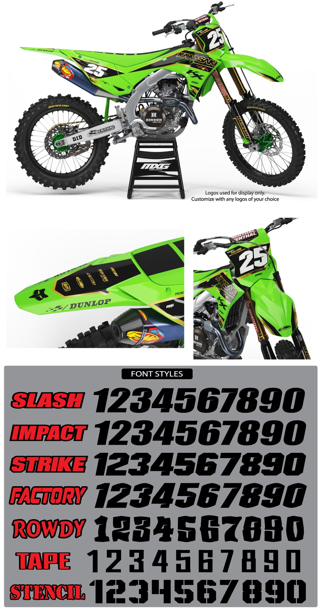 Kawasaki Elite Green Graphic Kit