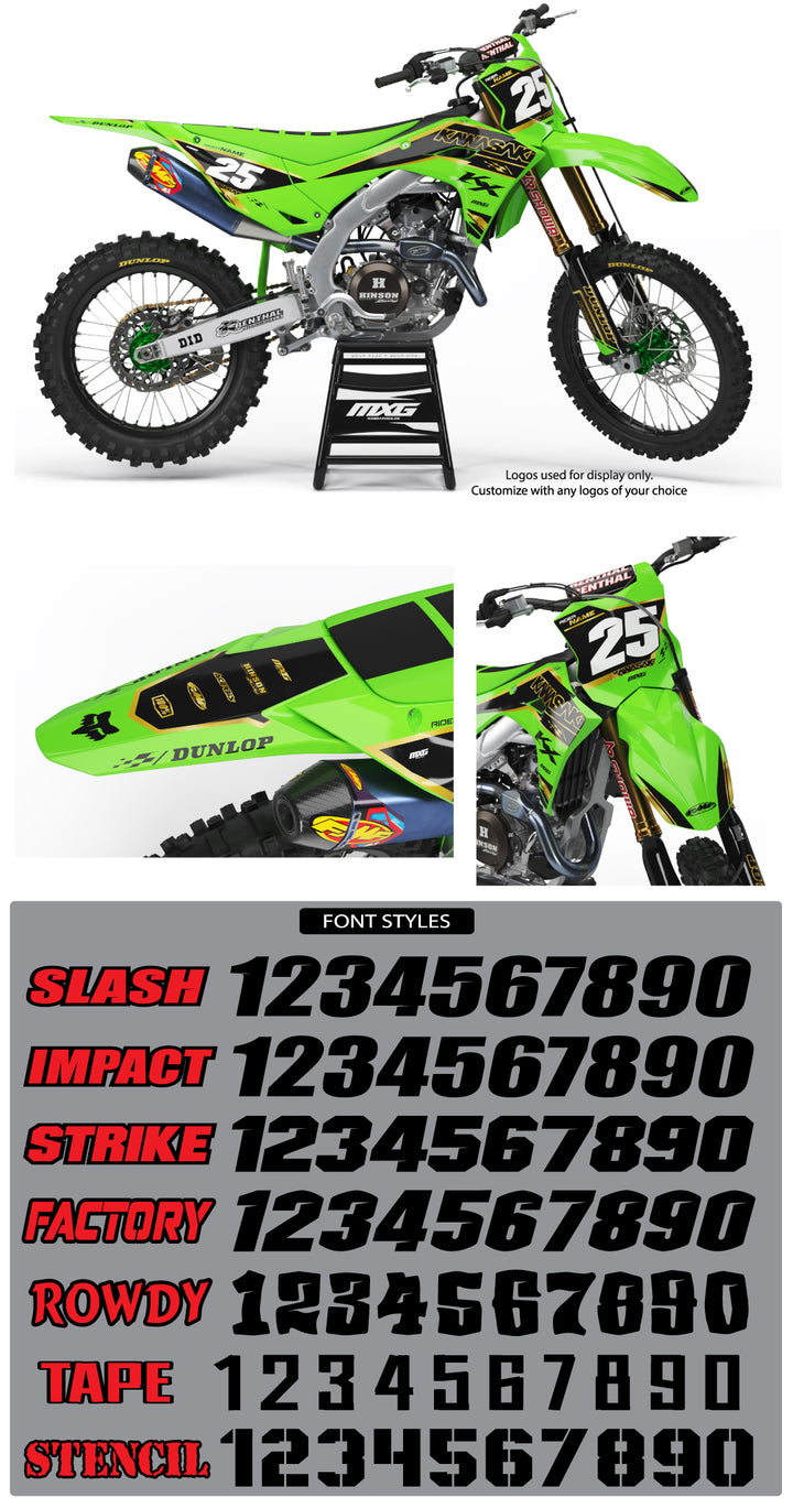 Kawasaki Elite Green Graphic Kit