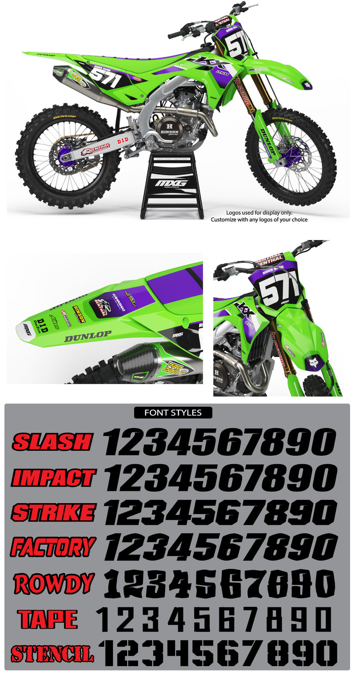 Kawasaki Factory 26 Purple Graphic Kit