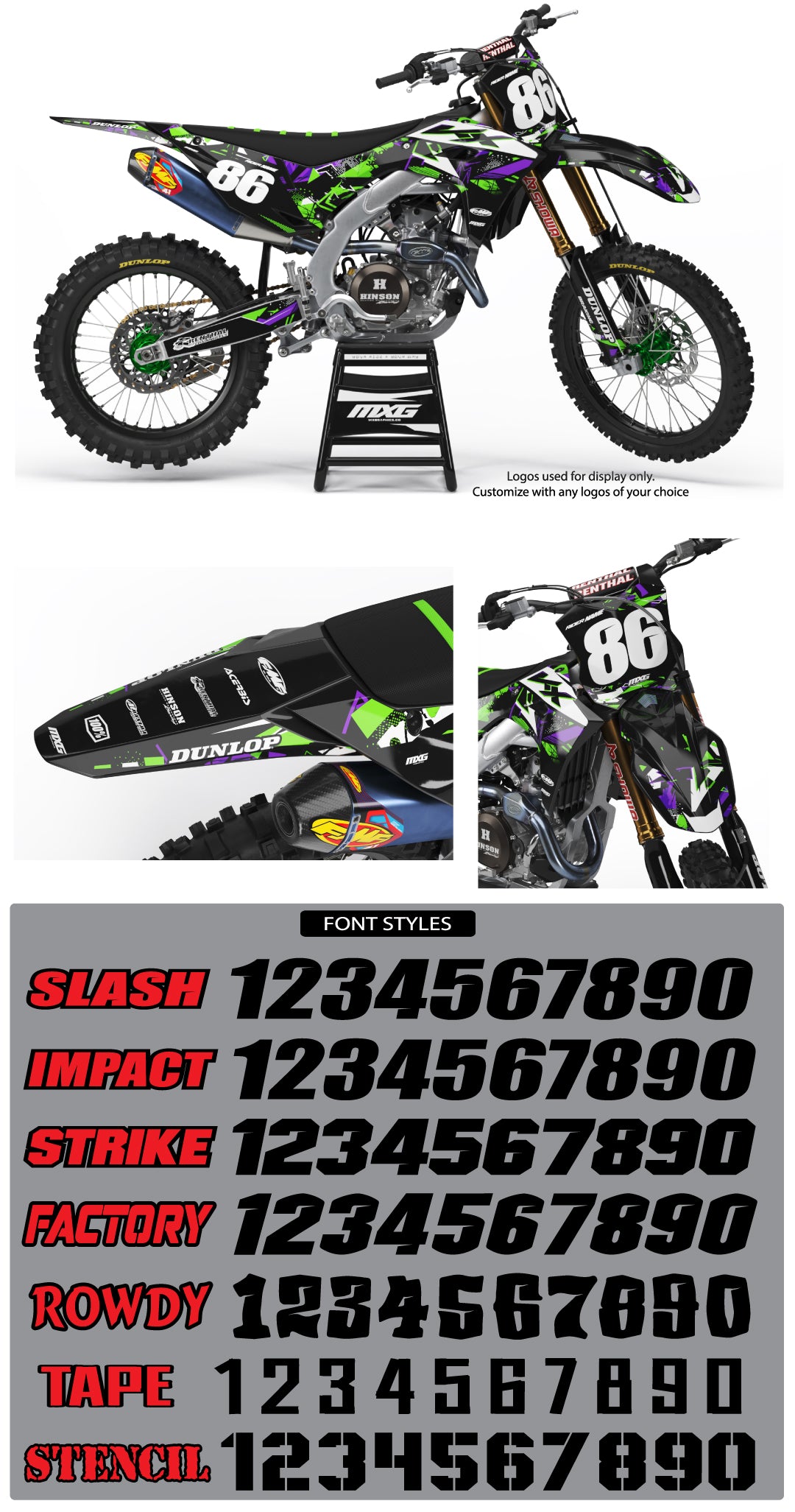 Kawasaki Frenzy Green Graphic Kit