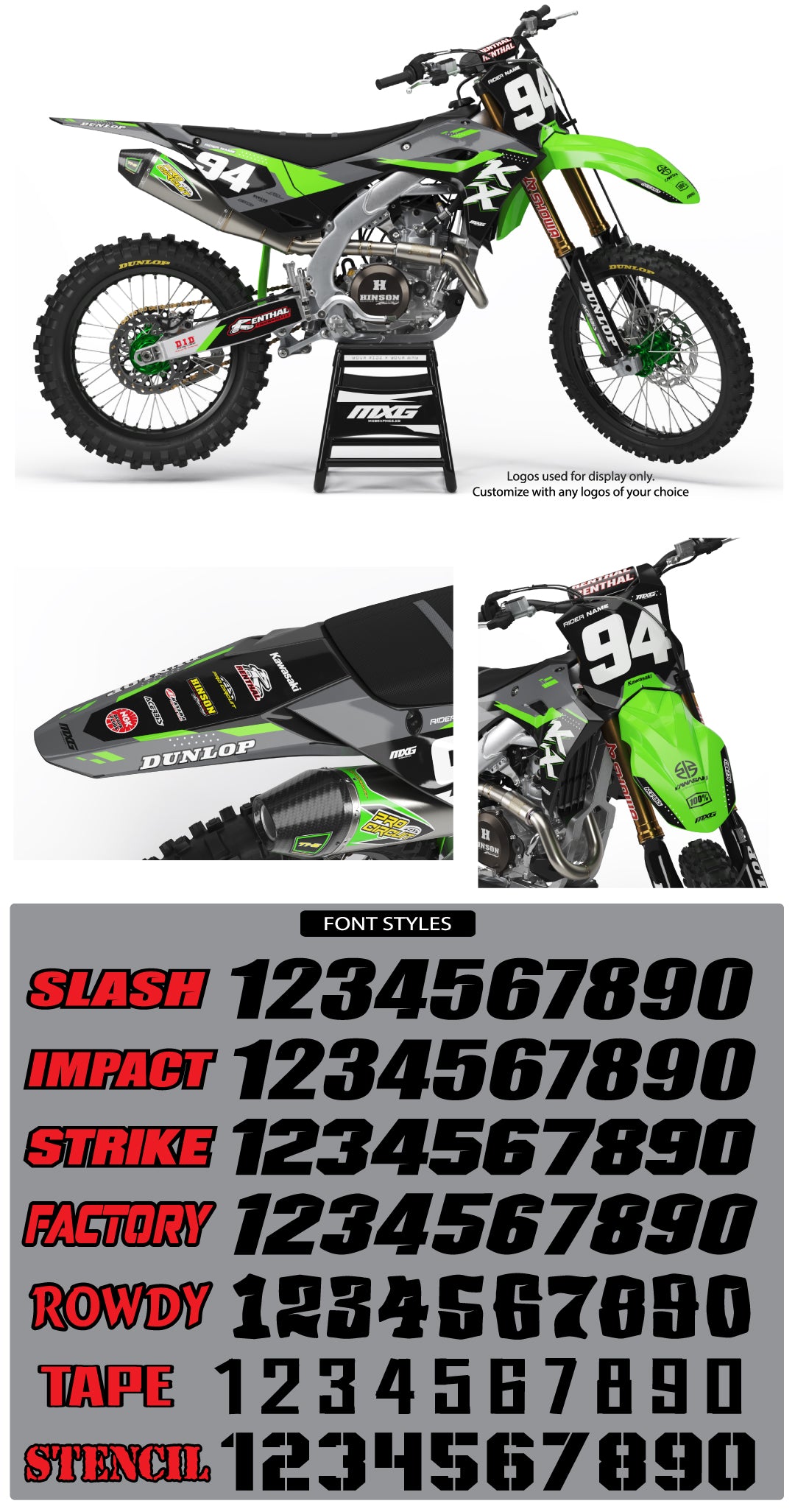 Kawasaki Vital Black Graphic Kit