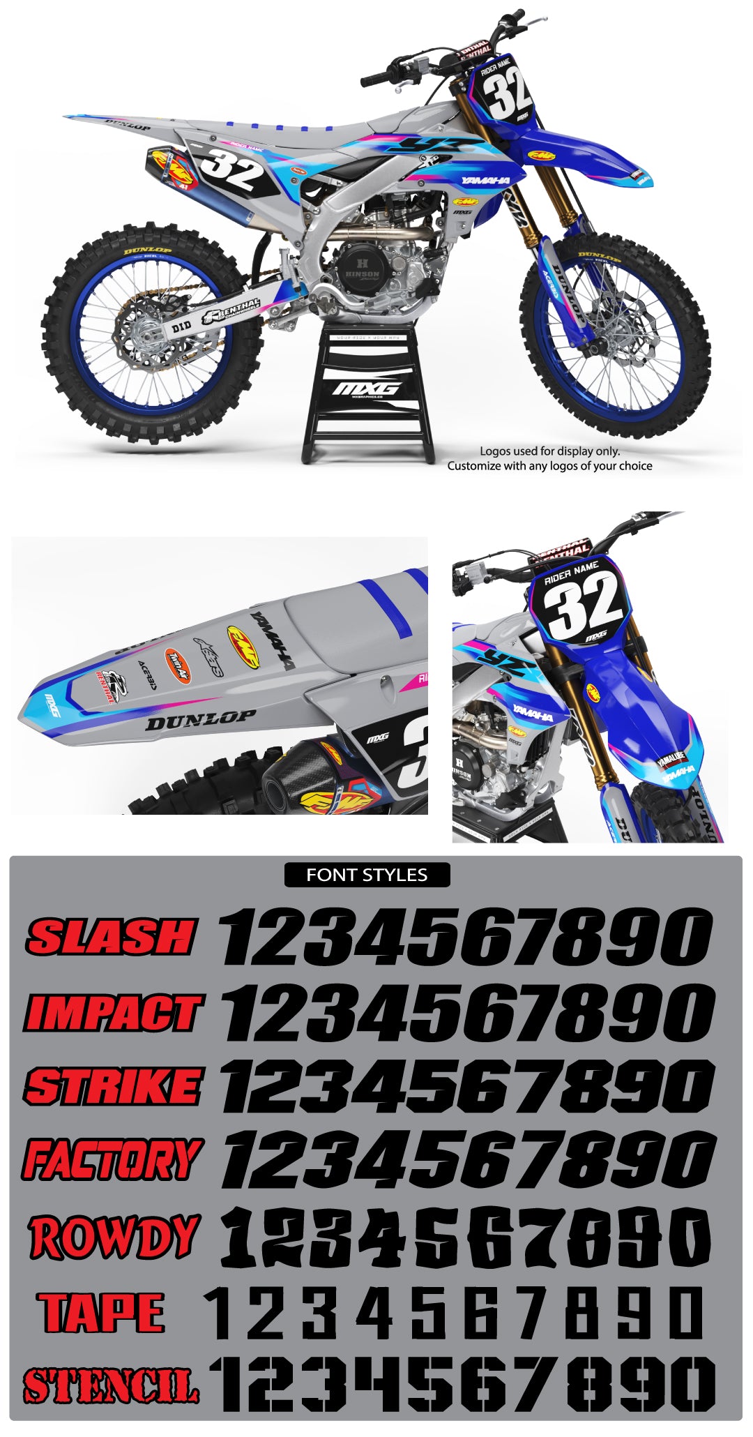 Yamaha Podium Grey Graphic Kit