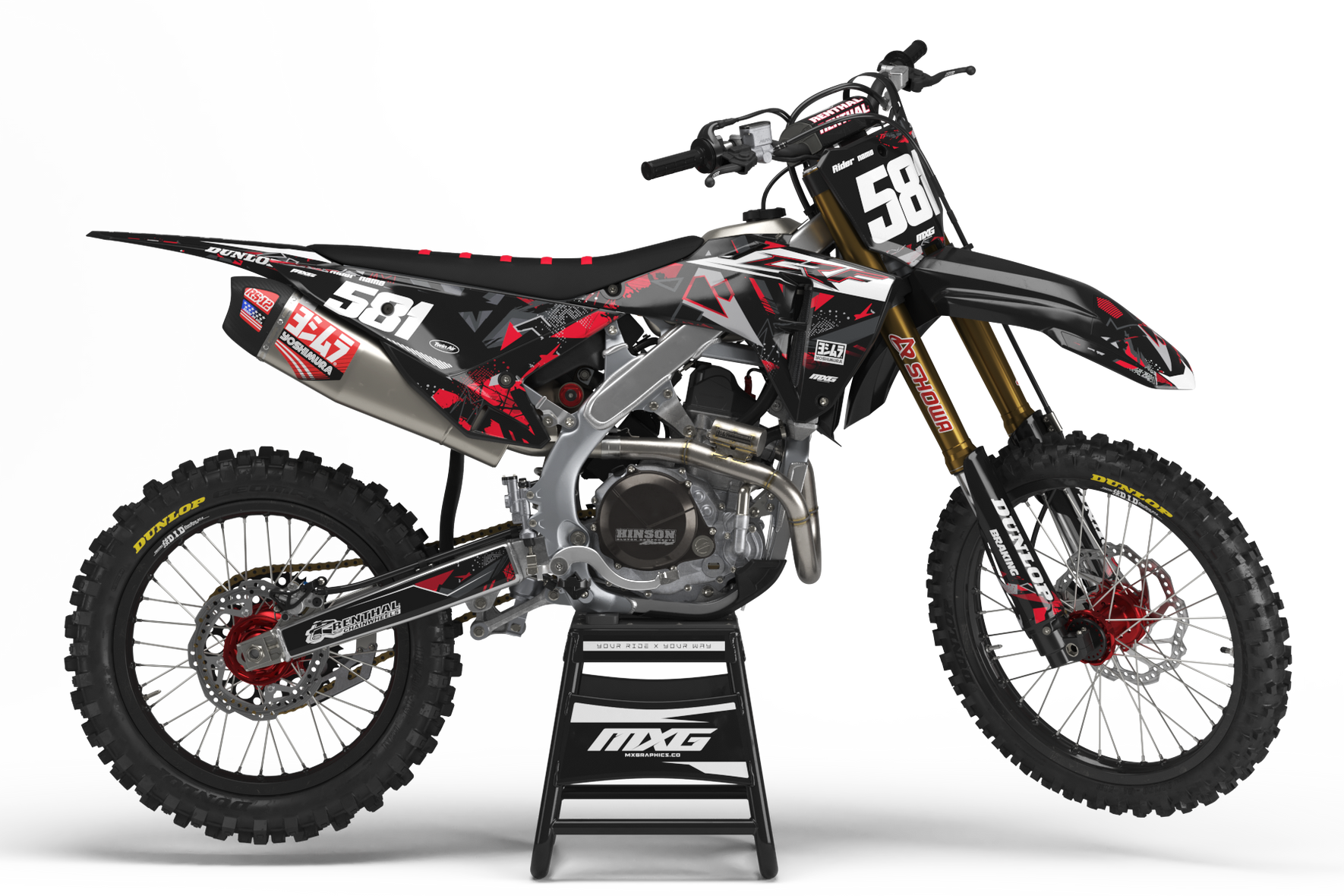 HONDA CRF Defend Red - Mx Graphics Kit, Moto Graphics, Dirt Bike