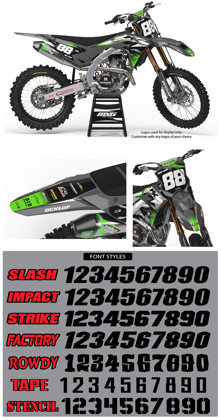 Kawasaki Spec Grey Graphic Kit