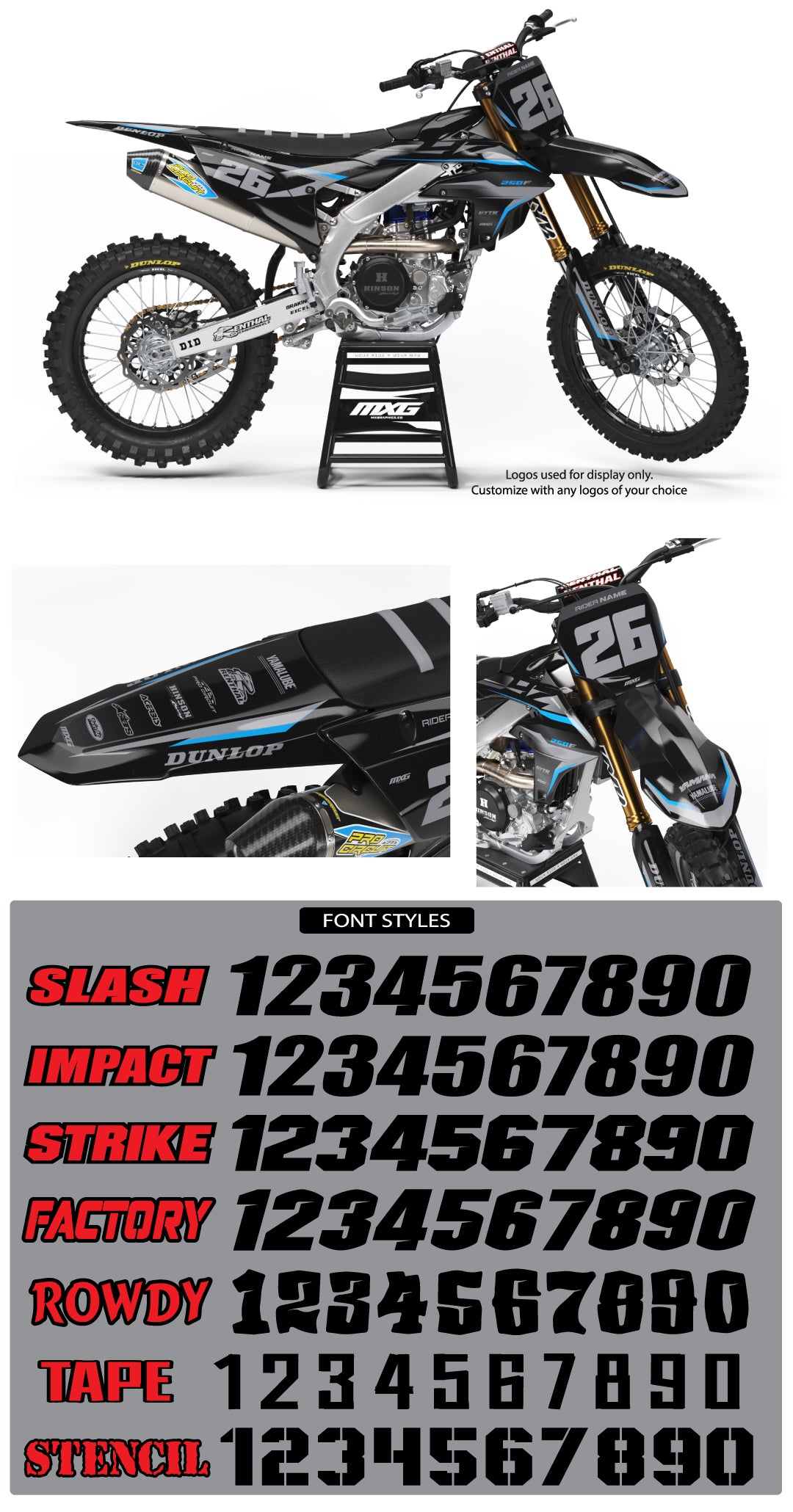 Yamaha Factory 26 Black Graphic Kit