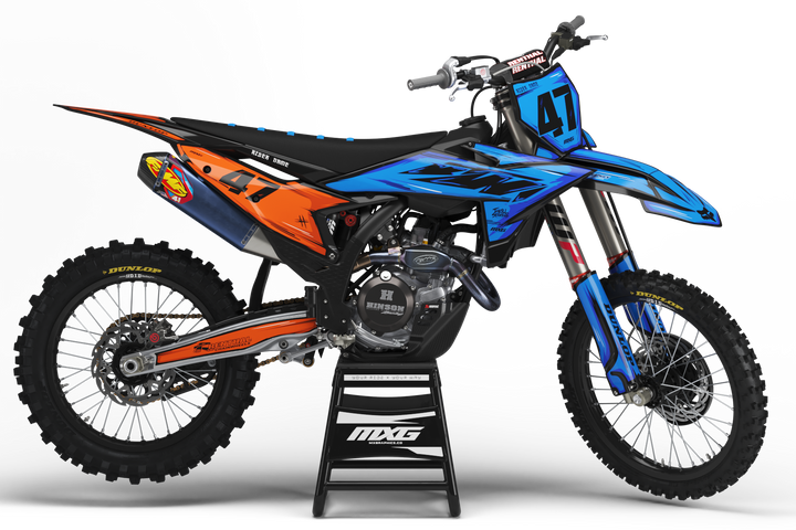 Scribble Orange/Blue Graphic Kit for KTM