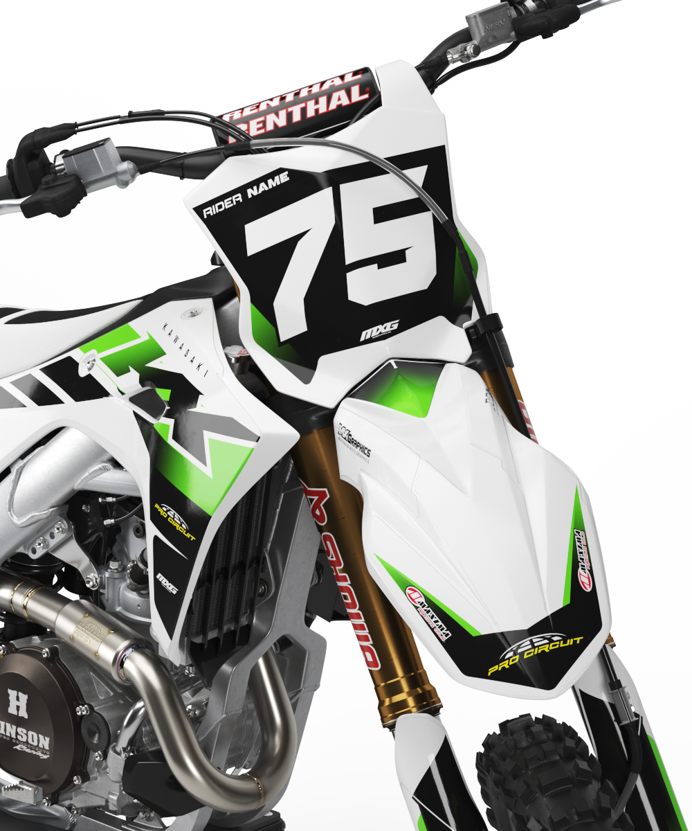 Kawasaki Alpha White Graphic Kit