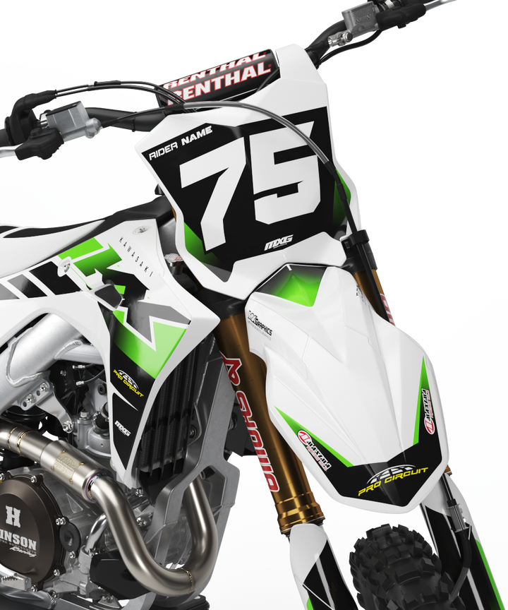 Kawasaki Alpha White Graphic Kit