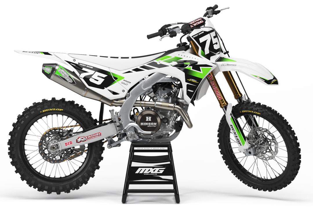 Kawasaki Alpha White Graphic Kit