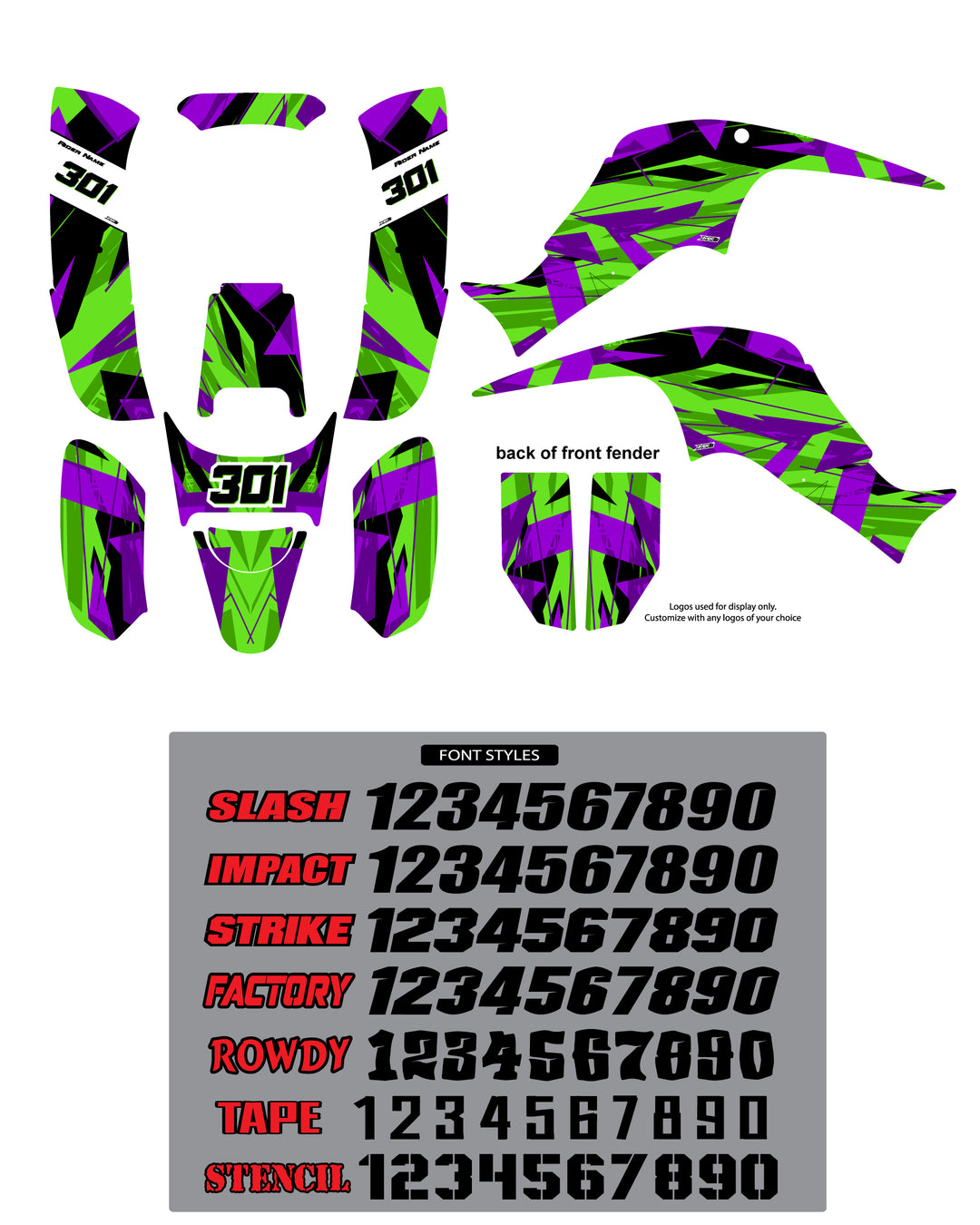 DRR Scatter Green Graphic Kit