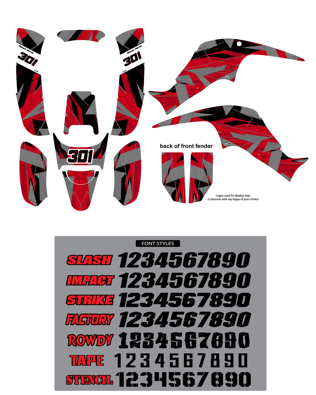 DRR Scatter Red Graphic Kit