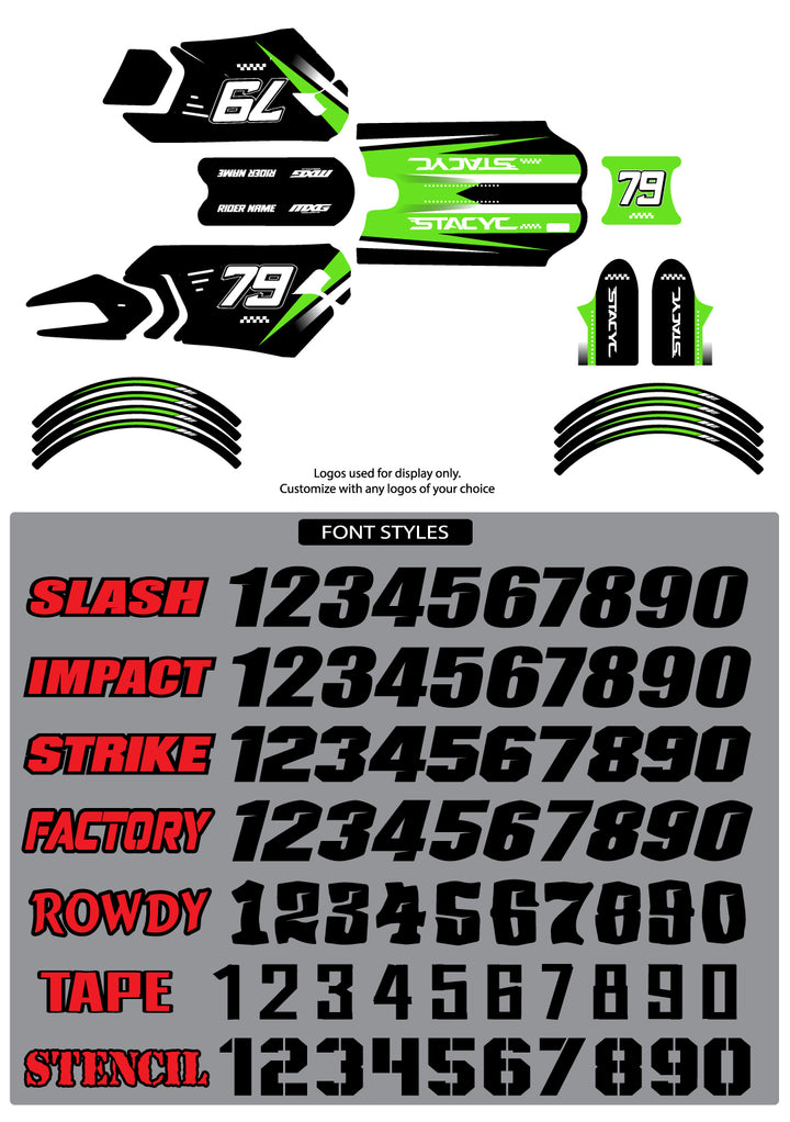 Stacyc S2 Green Graphic Kit