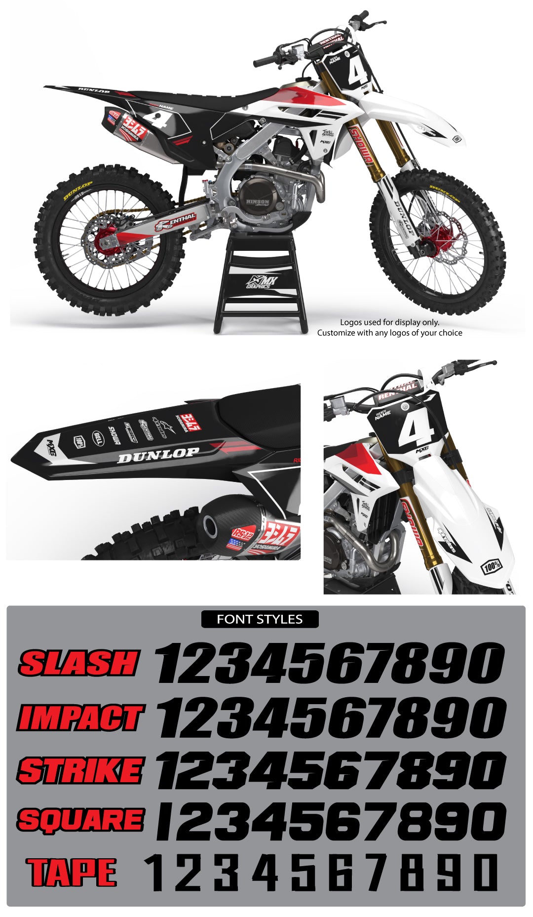 MX20 Graphic Kit for Honda's White