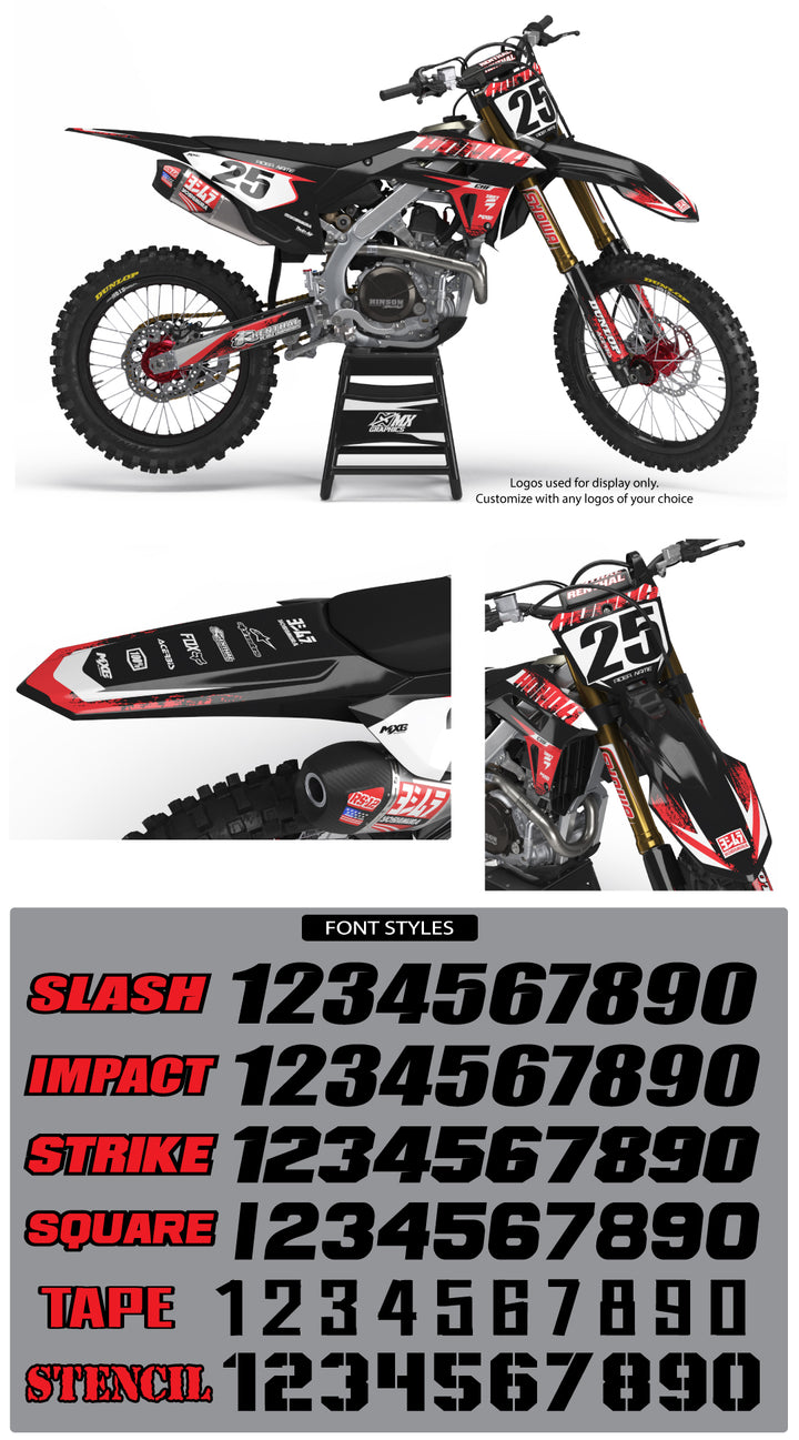 MX9 Black Graphic Kit for Honda's