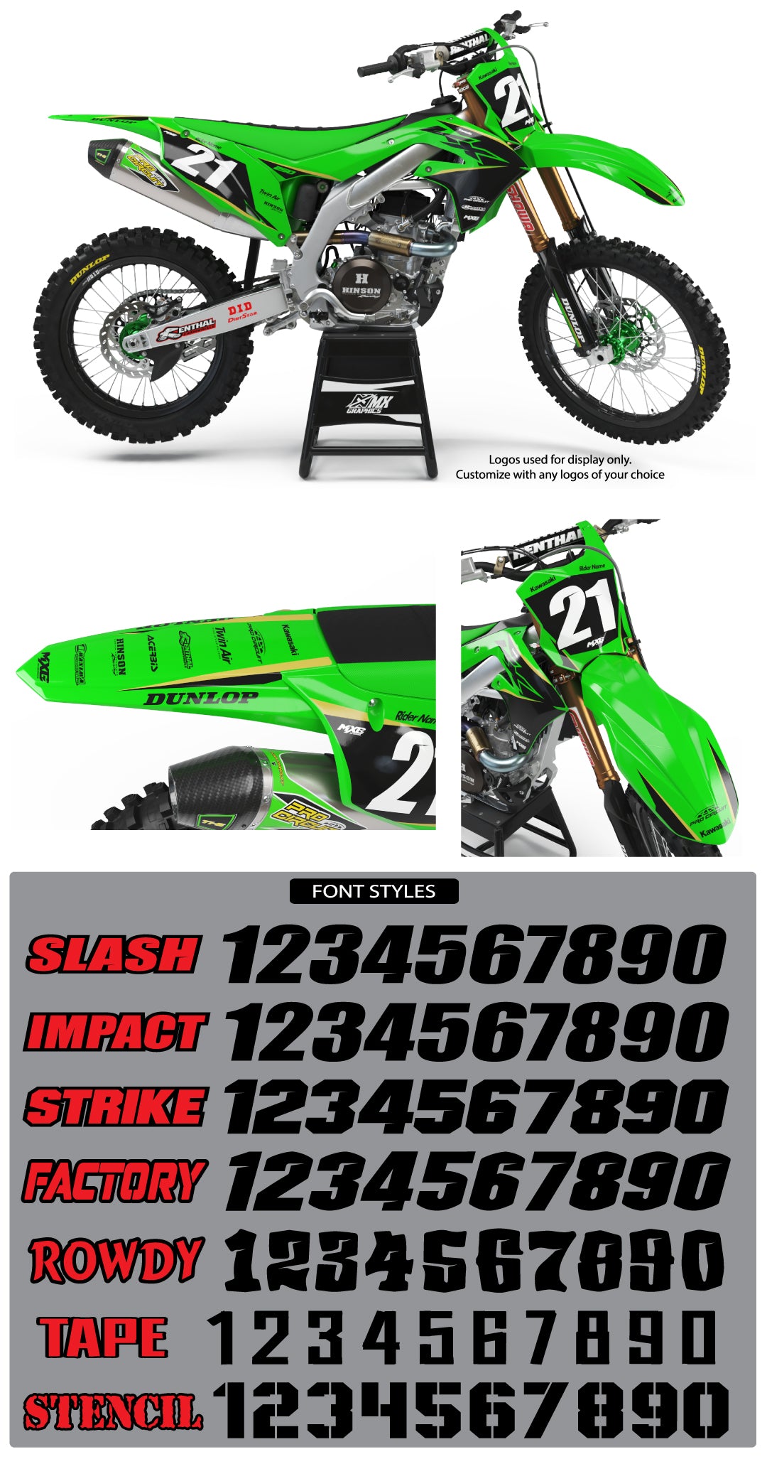 kawasaki mx gear Kawasaki Factory Graphic Kit KX250f