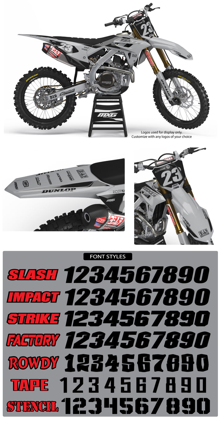 SuperStock Grey Graphic Kit for Honda's
