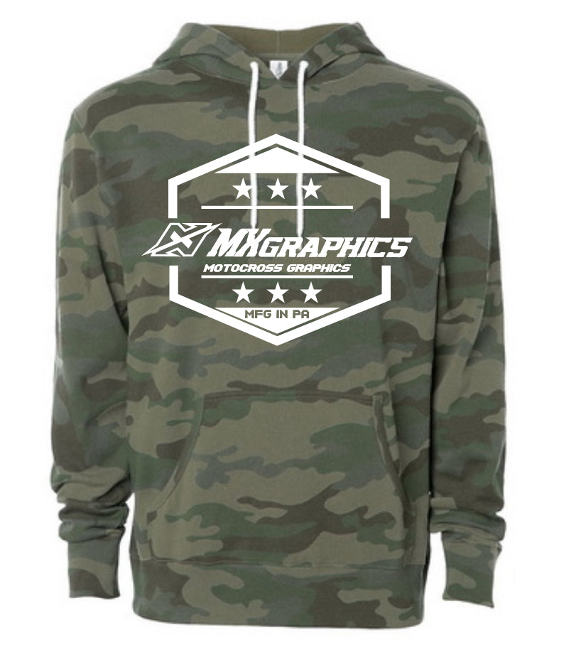 Camo badge hoodie