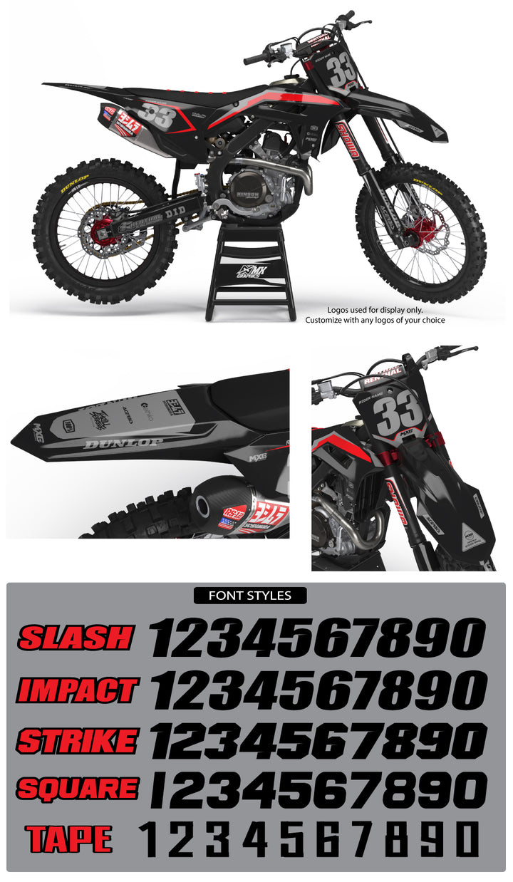 Factory 2.0 Graphic Kit Black for Honda's