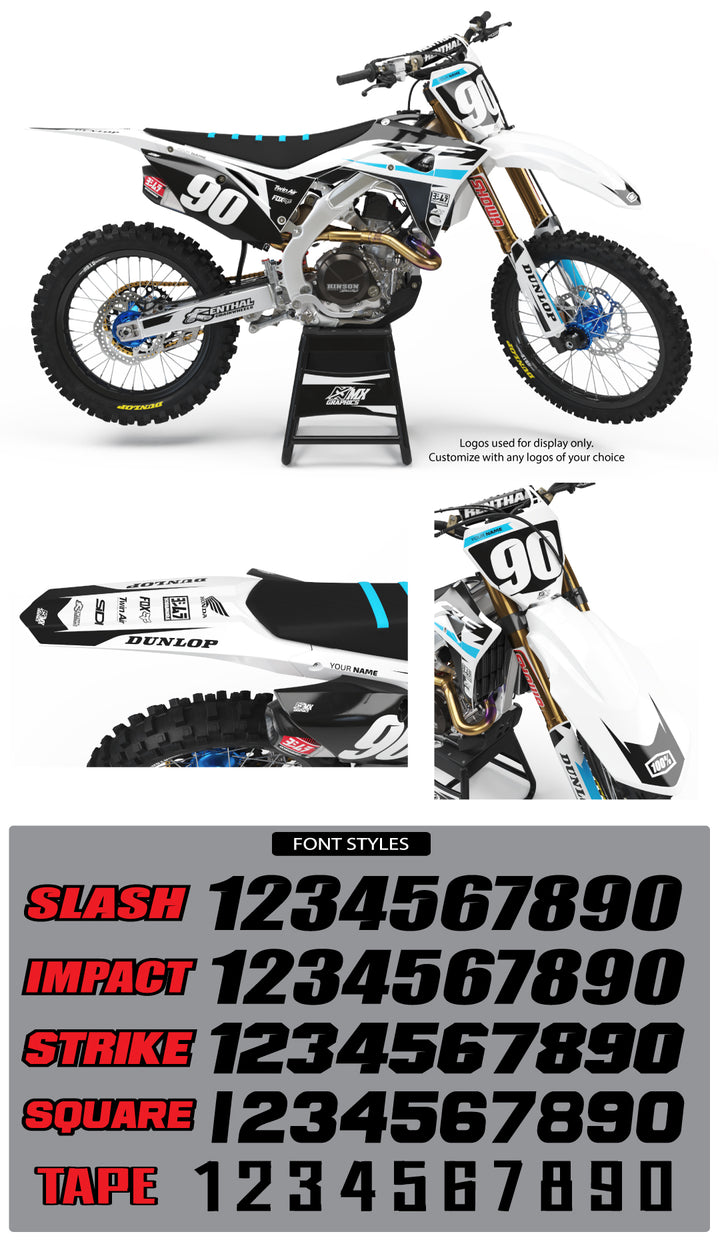 MX27 White Graphic Kit for Honda's