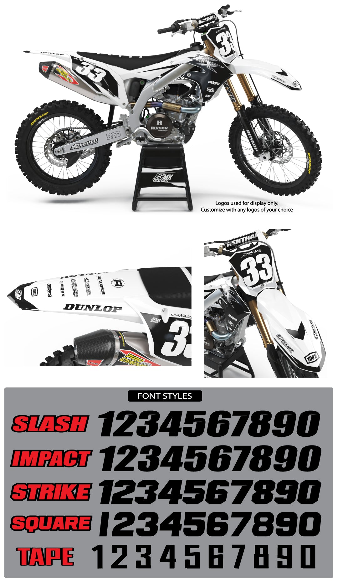 Kawasaki MX17 Graphic Kit White