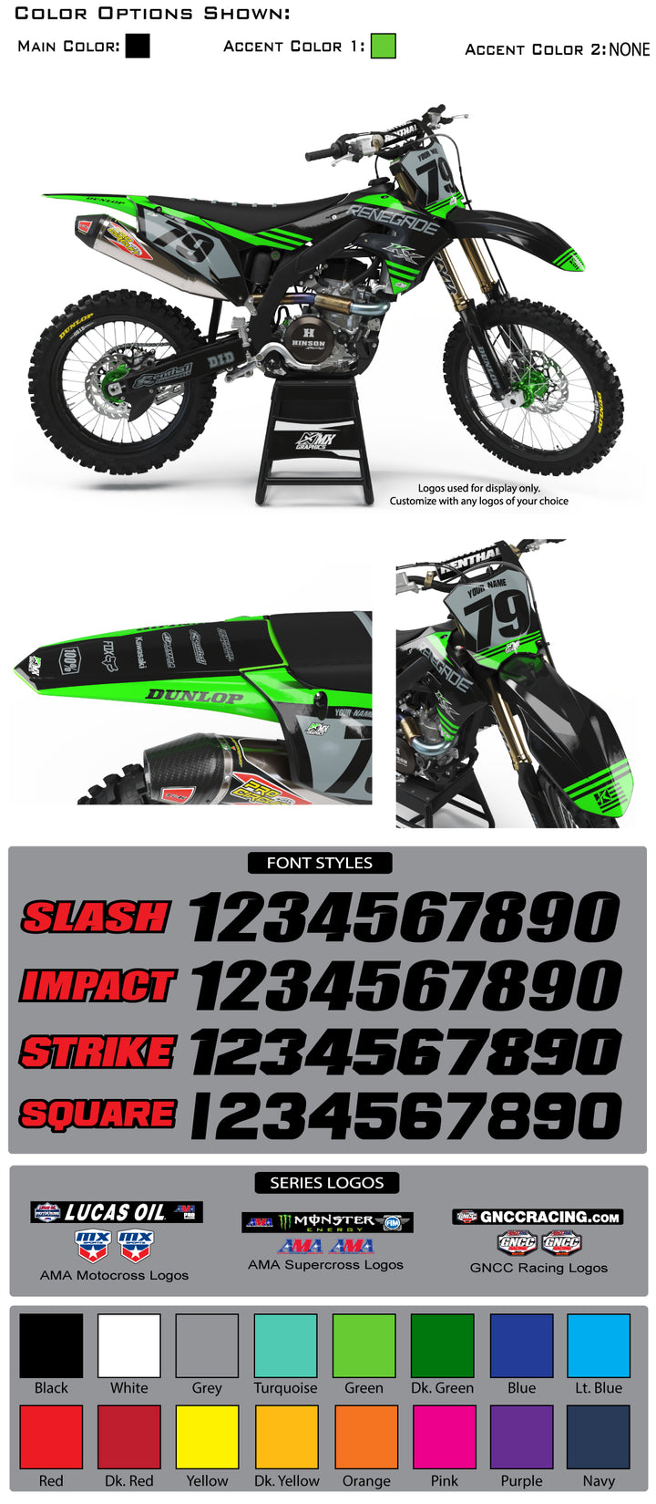 Kawasaki MX3 Graphic Kit