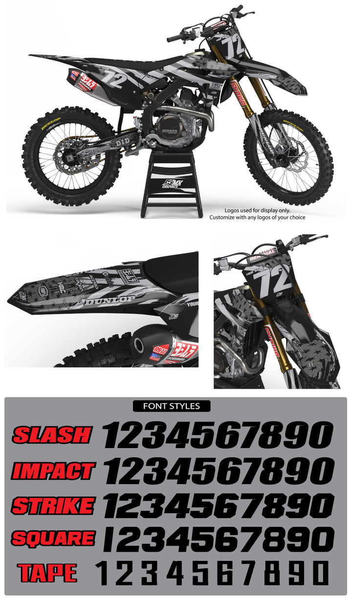MX6 Black Graphic Kit for Honda's