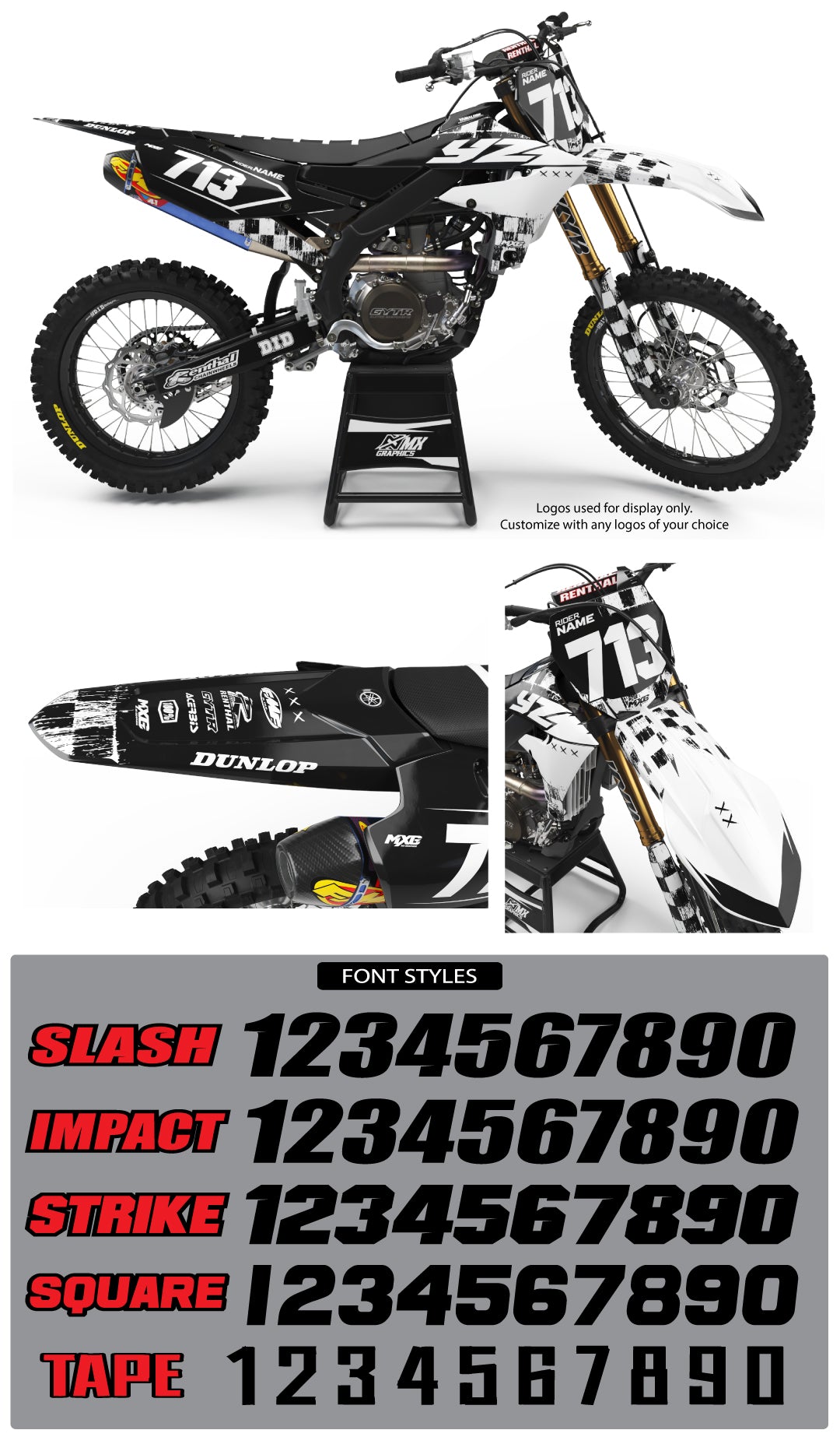 Yamaha Checkered Graphic Kit