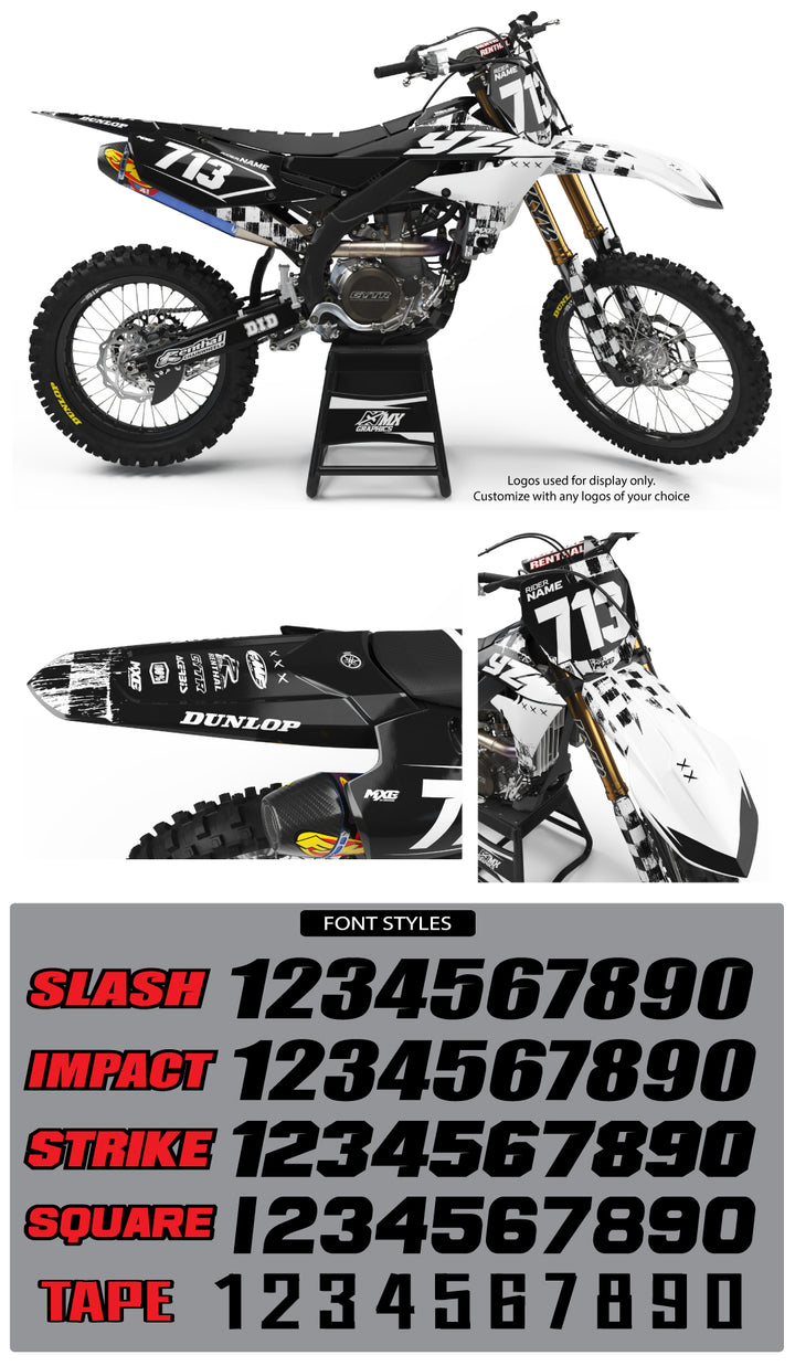 Yamaha Checkered Graphic Kit