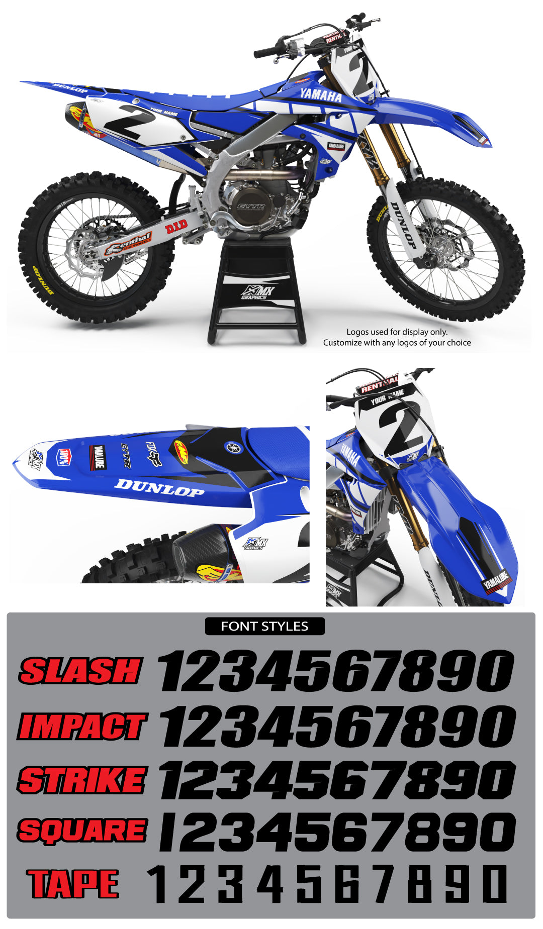 Yamaha Retro Graphic Kit Blue